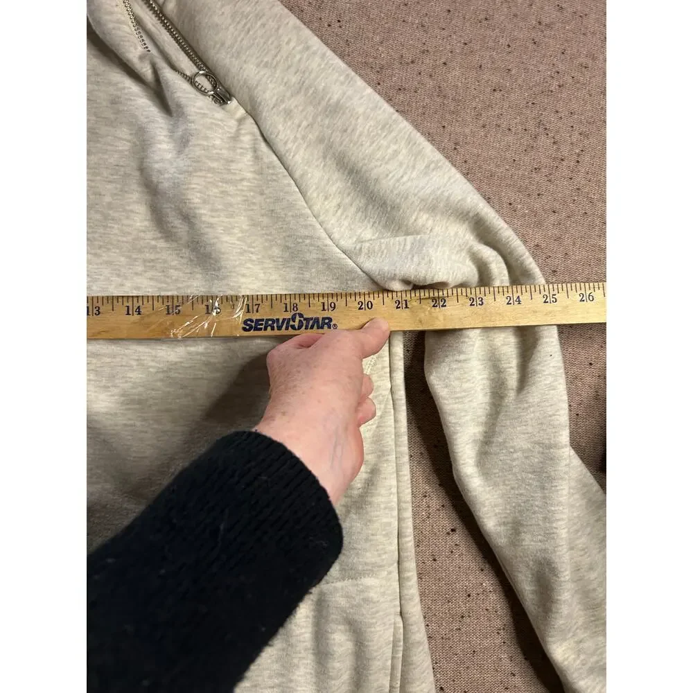 Earth Yoga Gray Asymmetrical Zip Mock Neck Sweatshirt XL